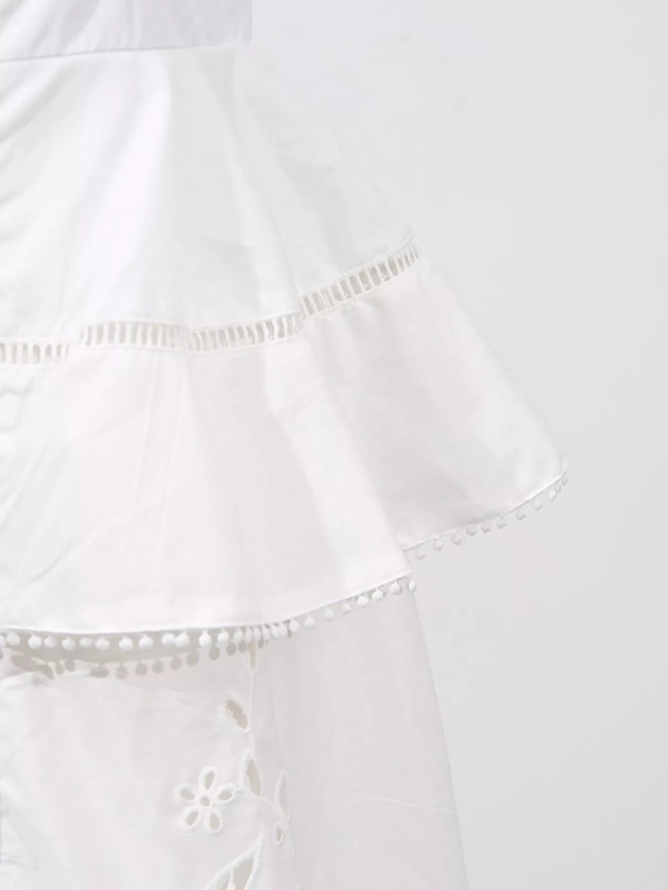 Sleeveless Eyelet Embroidered Button - Down Midi Dress - SuzRevera