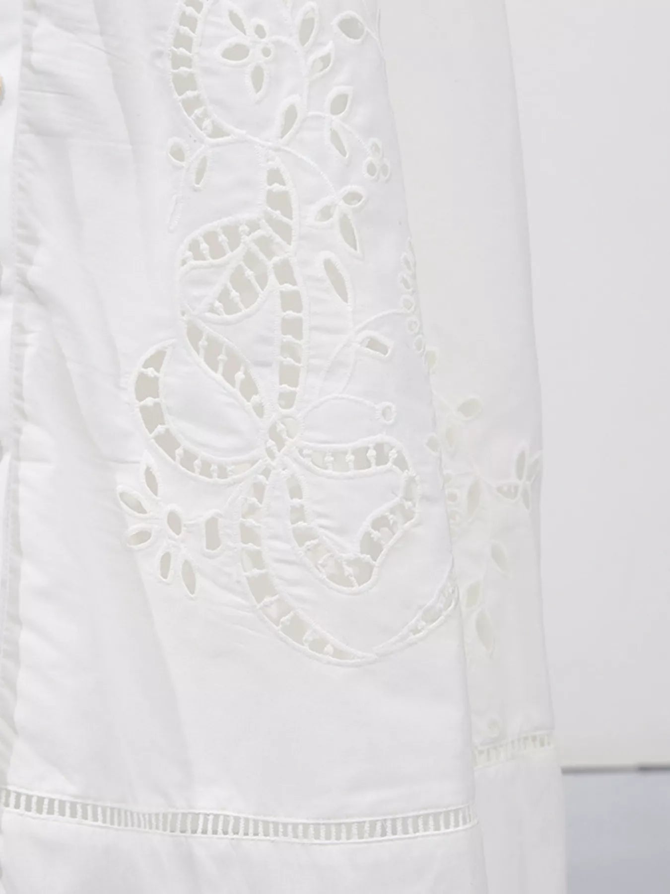 Sleeveless Eyelet Embroidered Button - Down Midi Dress - SuzRevera