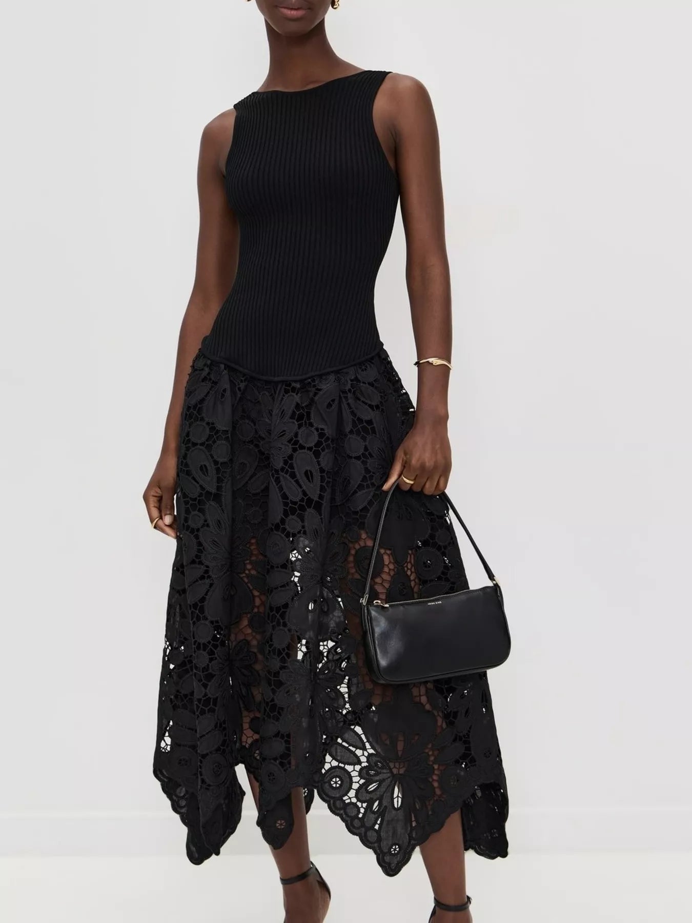 Sleeveless Ribbed Crochet Midi Dress - SuzRevera