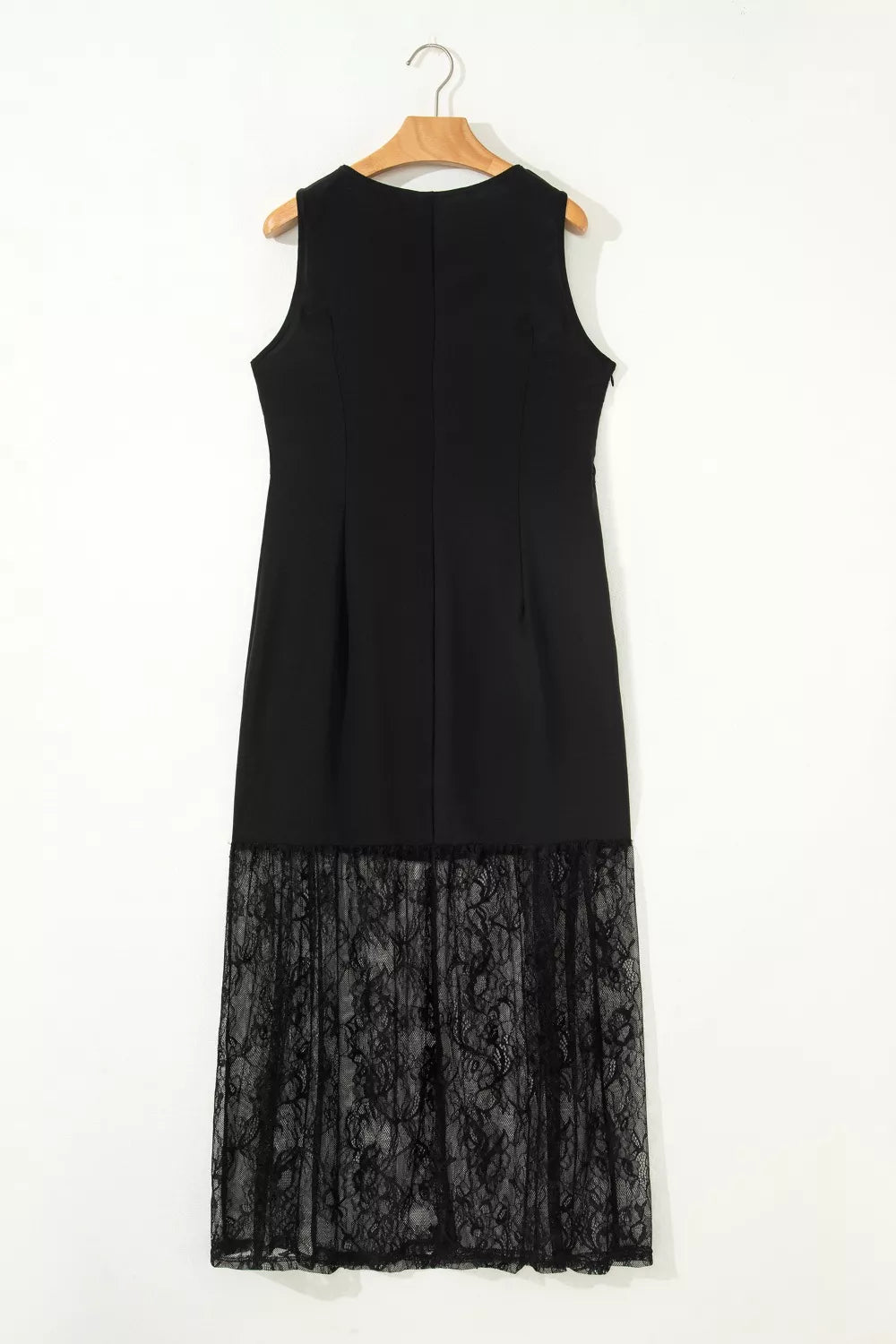 Sleeveless Sheer Floral Lace Patchwork Maxi Dress - SuzRevera