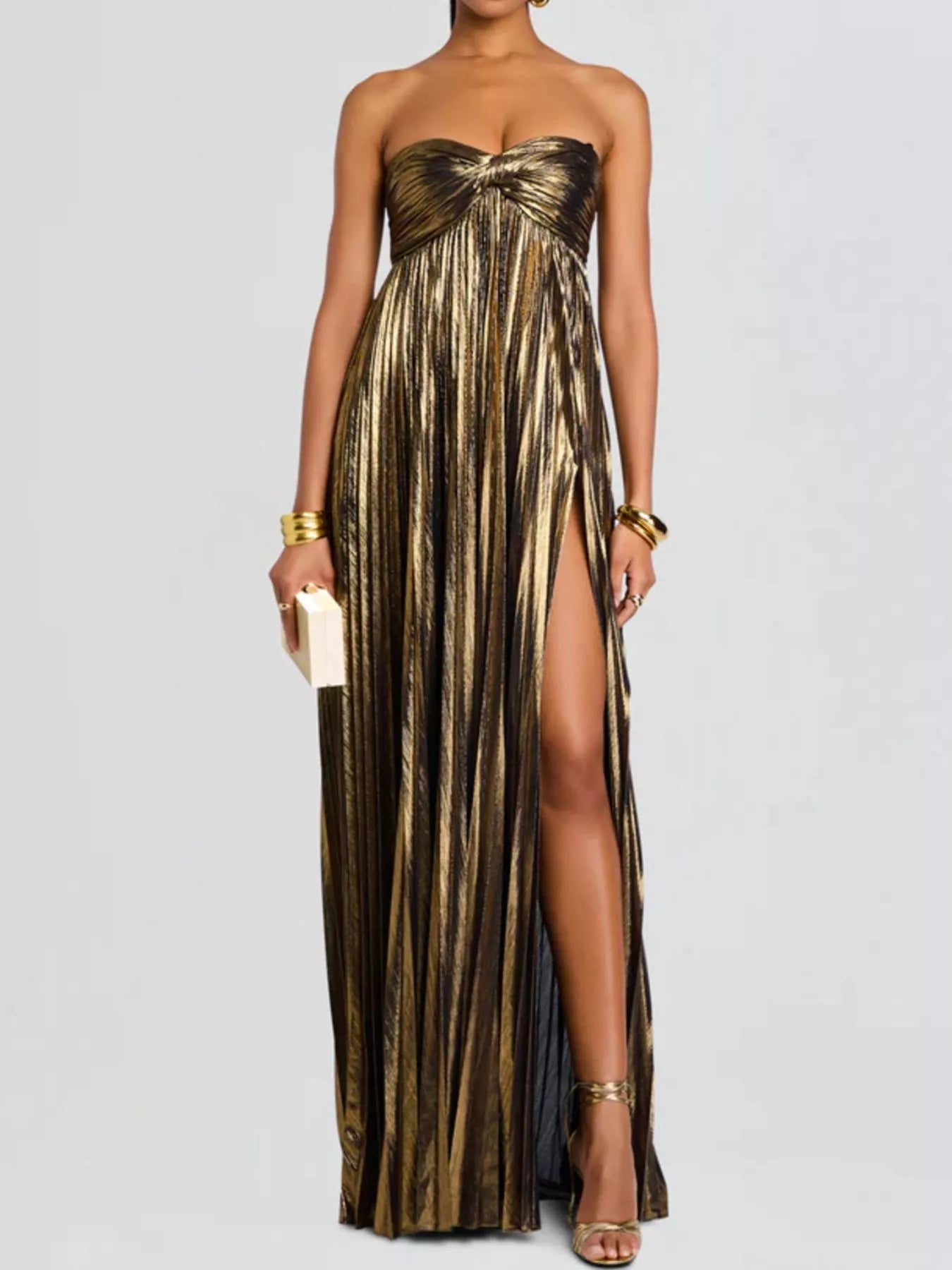 Split Sweetheart Neck Tube Maxi Dress - SuzRevera