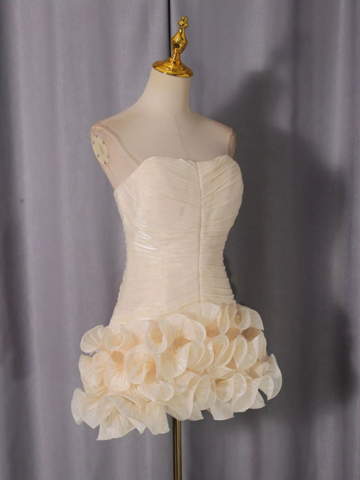 Strapless Ruffle Ruched Mini Dress - SuzRevera