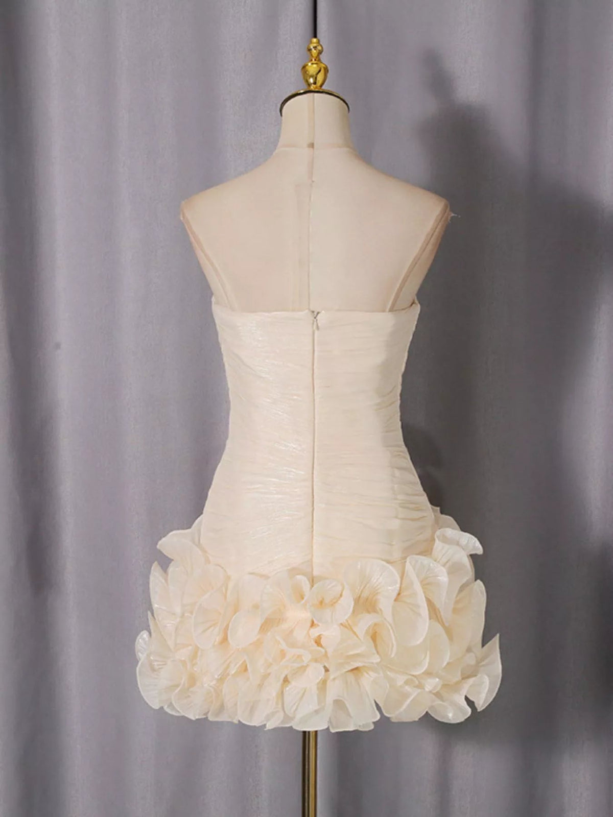 Strapless Ruffle Ruched Mini Dress - SuzRevera