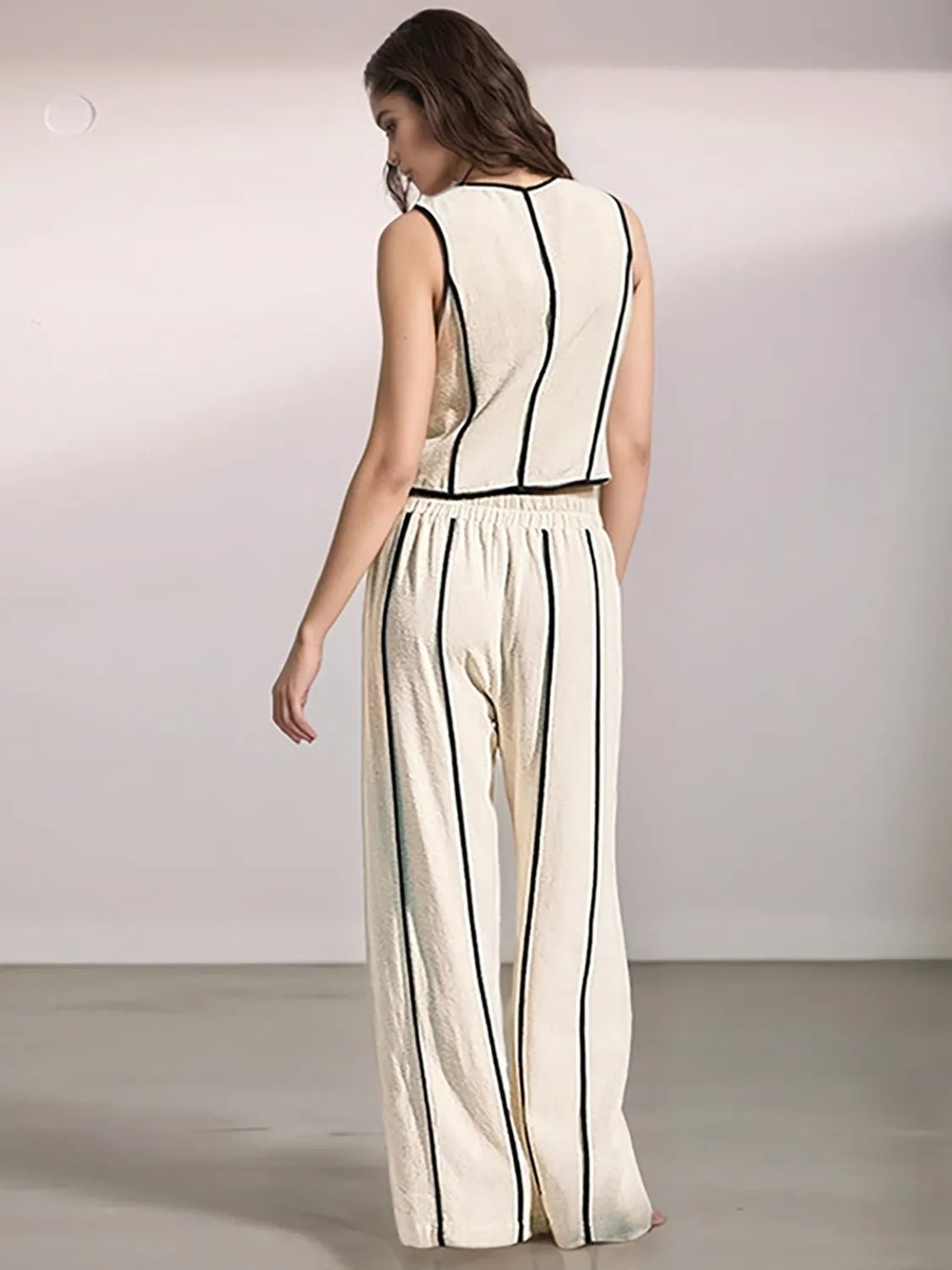 Stripe Vest and Pants Two - Piece Set - SuzRevera
