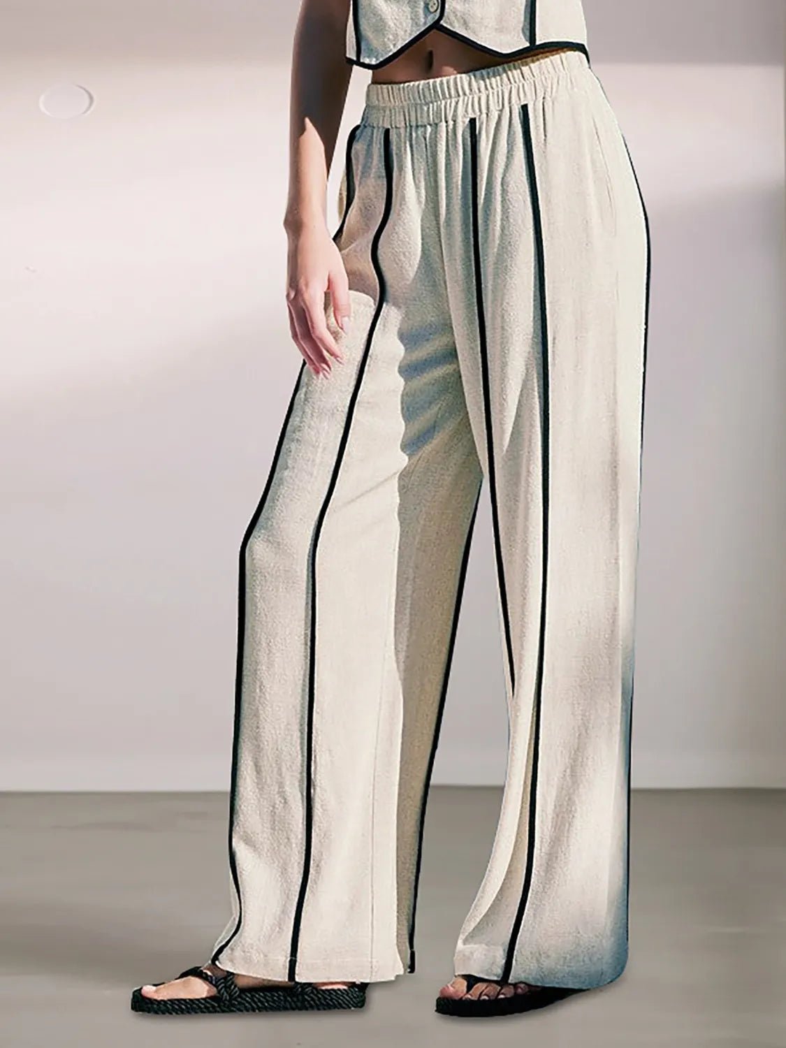 Stripe Vest and Pants Two - Piece Set - SuzRevera
