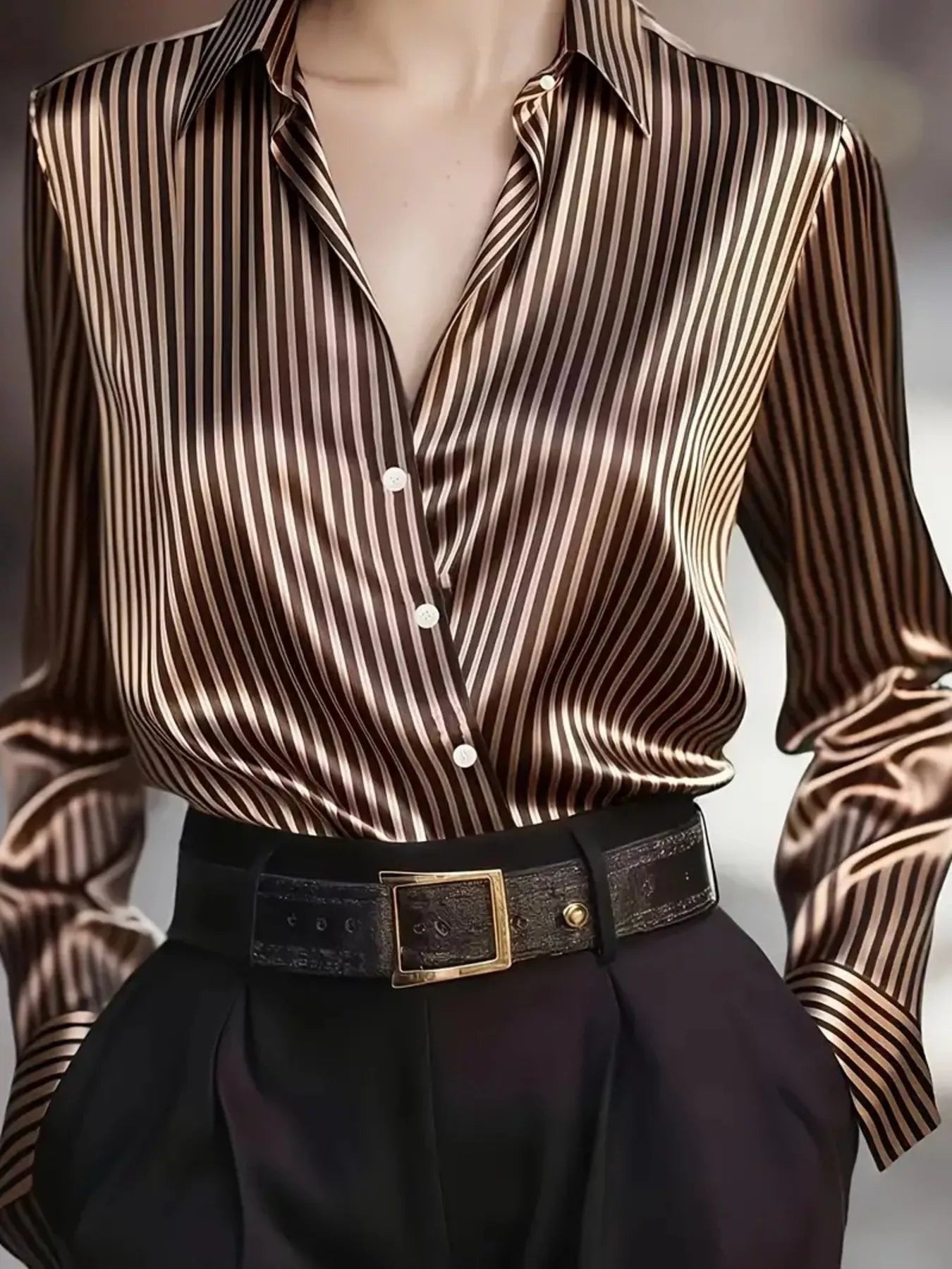 Striped Long Sleeve Shirt - SuzRevera