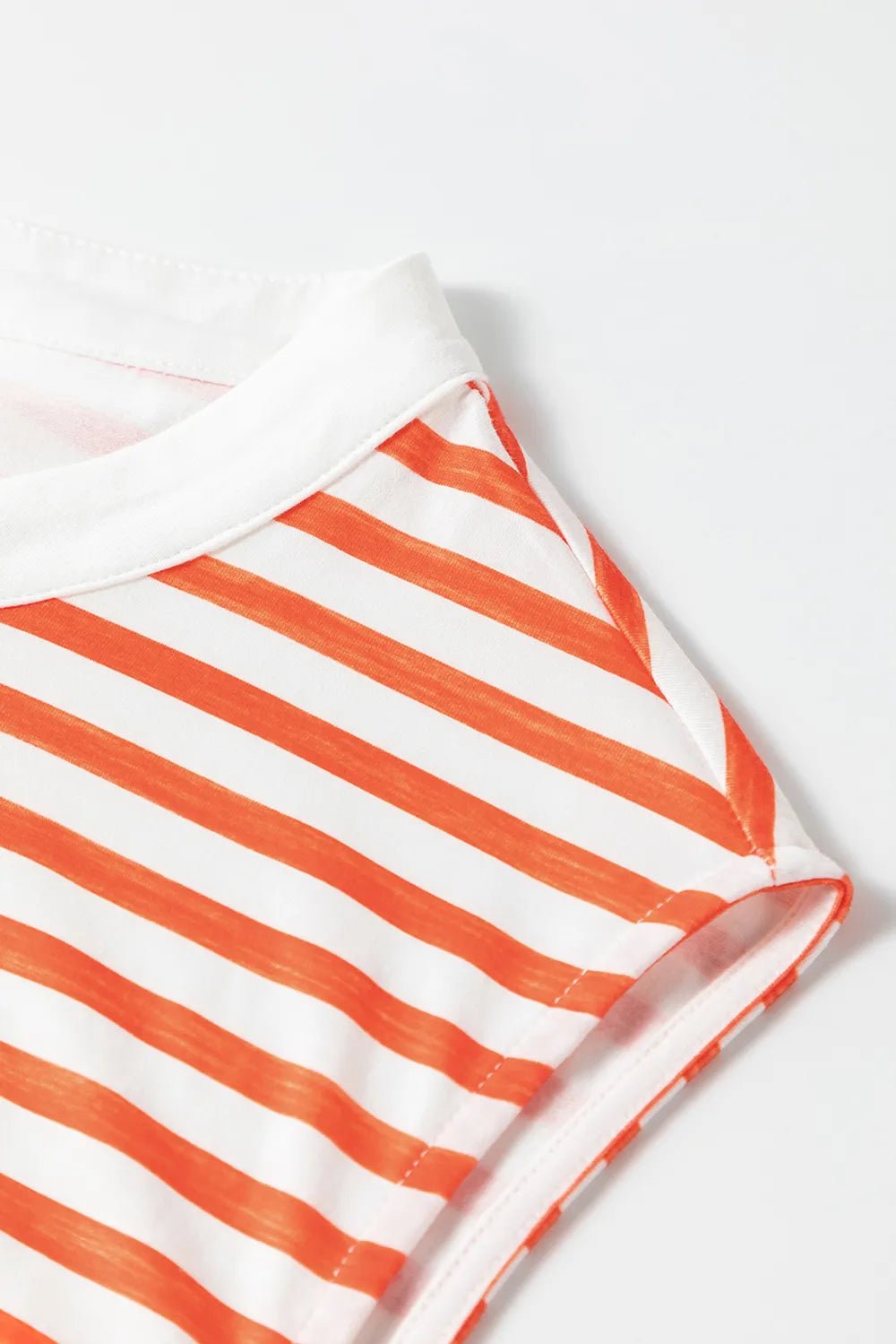 Striped Round Neck Sleeveless Jumpsuit - SuzRevera
