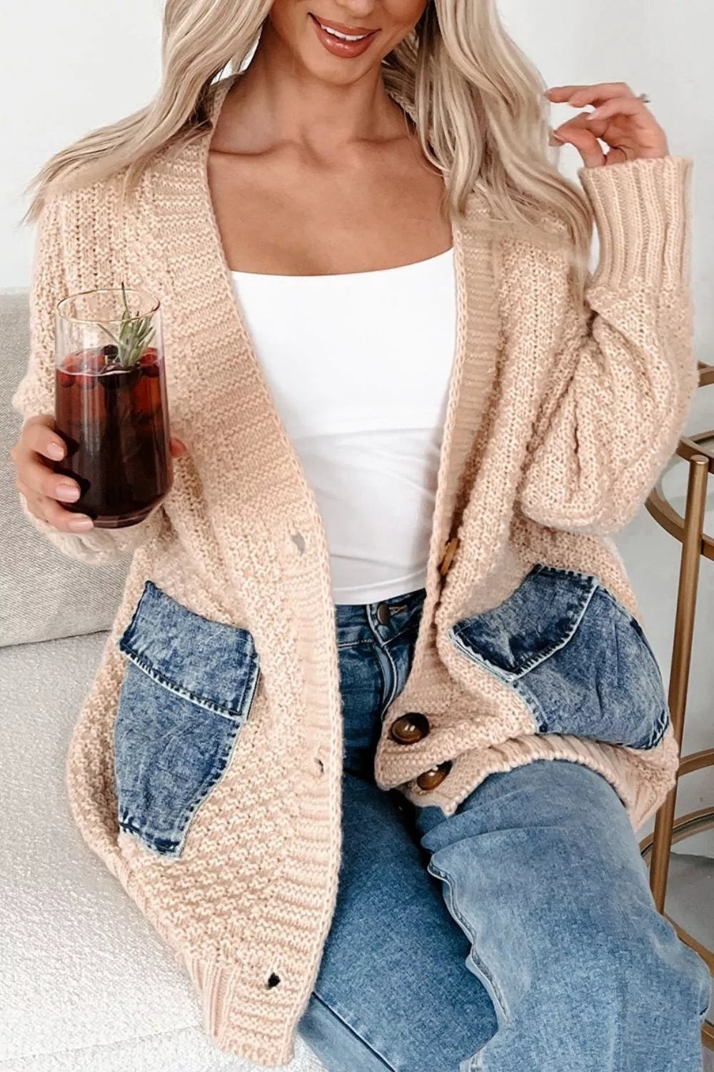 Textured Knit Open-Front Cardigan - SuzRevera
