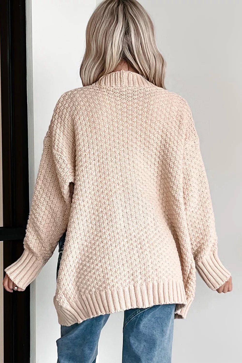 Textured Knit Open-Front Cardigan - SuzRevera