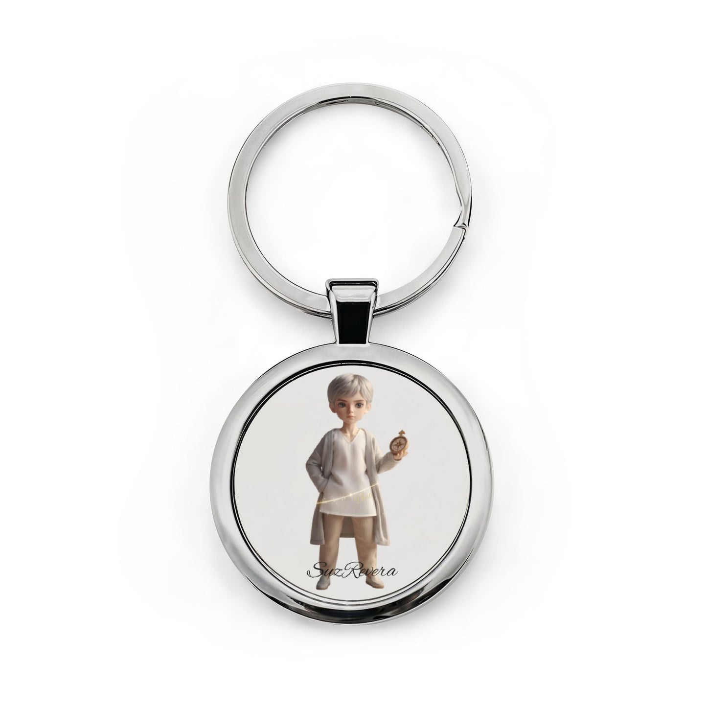 Theo Guidance – Round Stainless Steel Keychain - SuzRevera