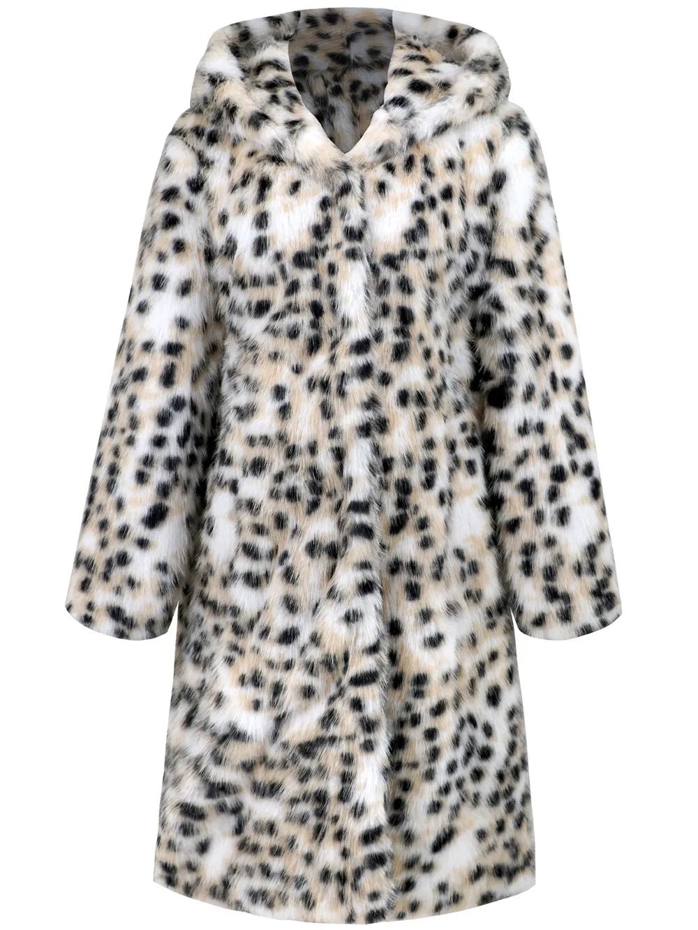 Thermal Leopard Faux Fur Hooded Outerwear - SuzRevera