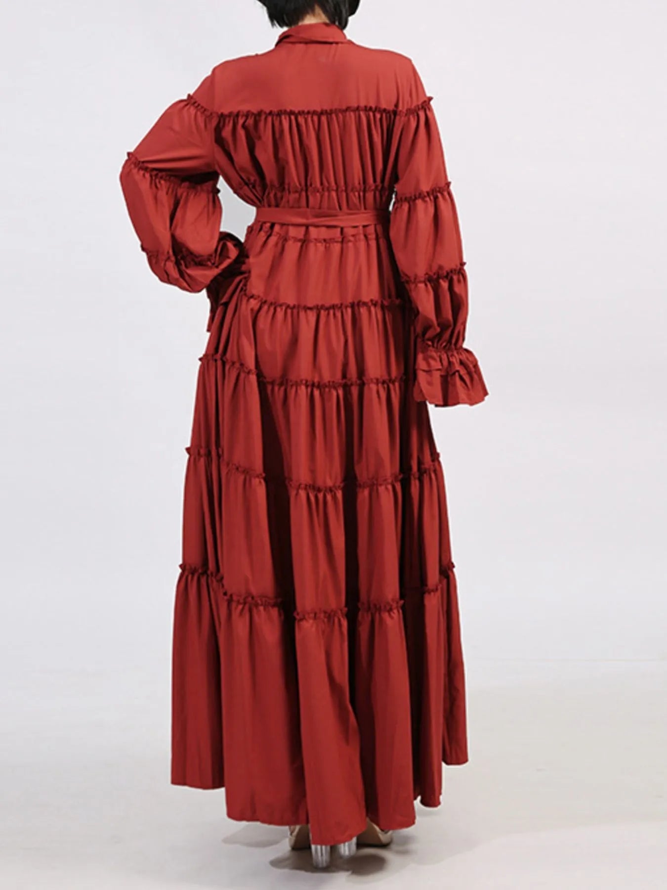 Tiered Tie Waist Maxi Dress - SuzRevera