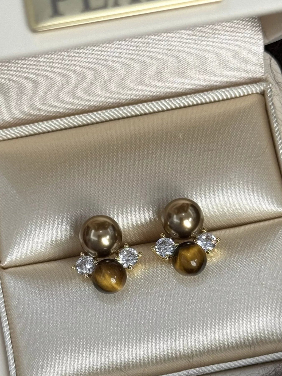 Tiger Eye Stud Earrings - SuzRevera