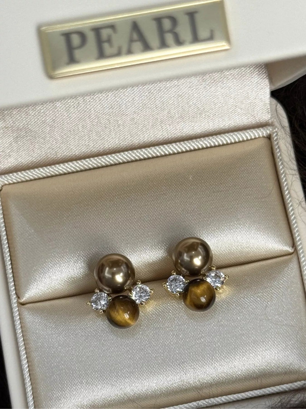 Tiger Eye Stud Earrings - SuzRevera
