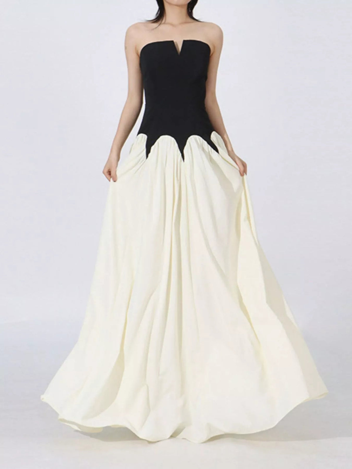 Two Tone Tube Maxi Dress - SuzRevera