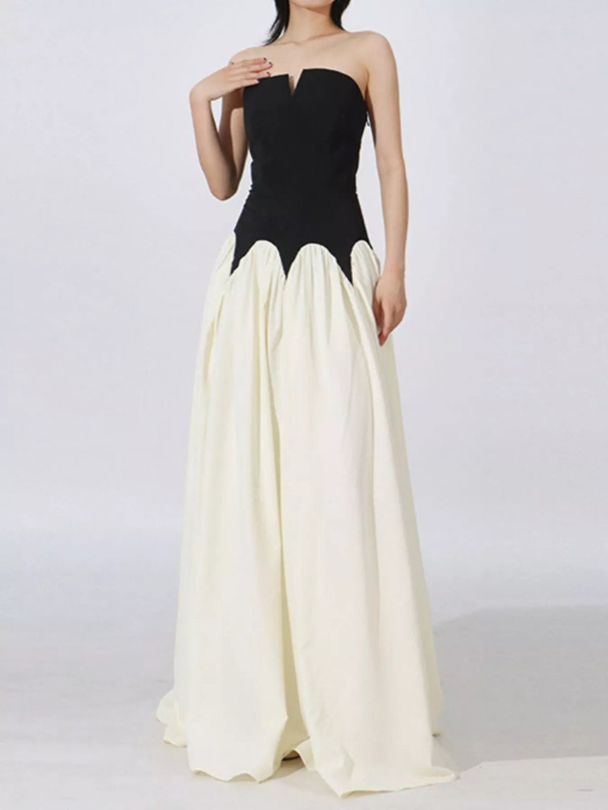 Two Tone Tube Maxi Dress - SuzRevera