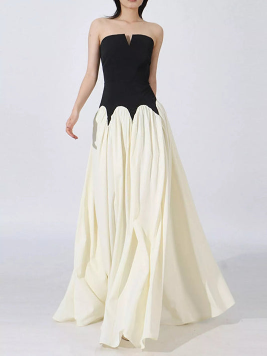Two Tone Tube Maxi Dress - SuzRevera