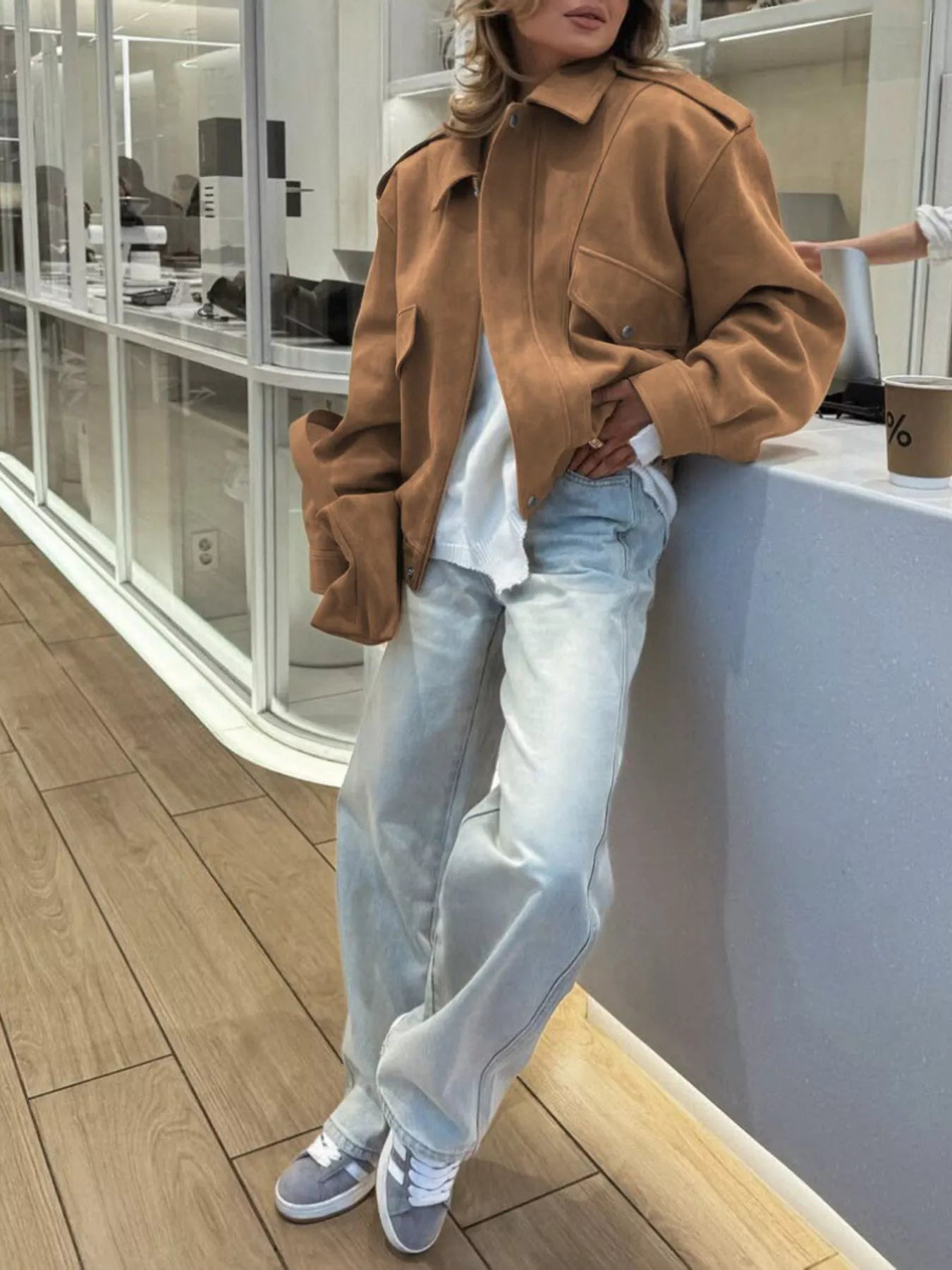Zip Up Oversized Jacket - SuzRevera